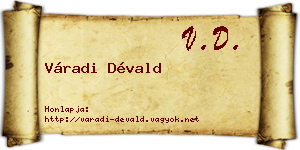 Váradi Dévald névjegykártya
